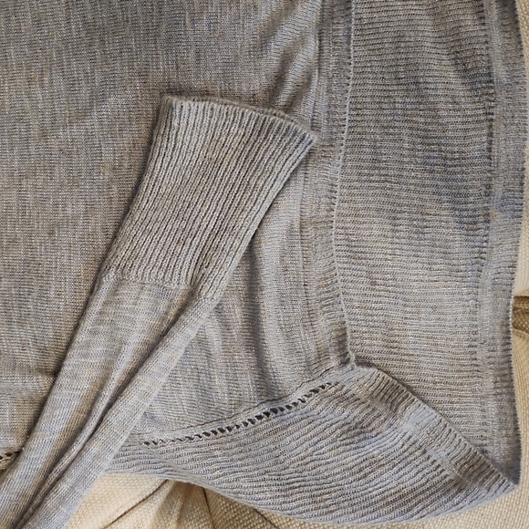 𝅺vince Gold Speckled Long Sleeve Semi Sheer Knit Ribbed Sweater - Picture 10 of 10